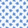 Vector seamless pattern with bell flowers campanula flowers.